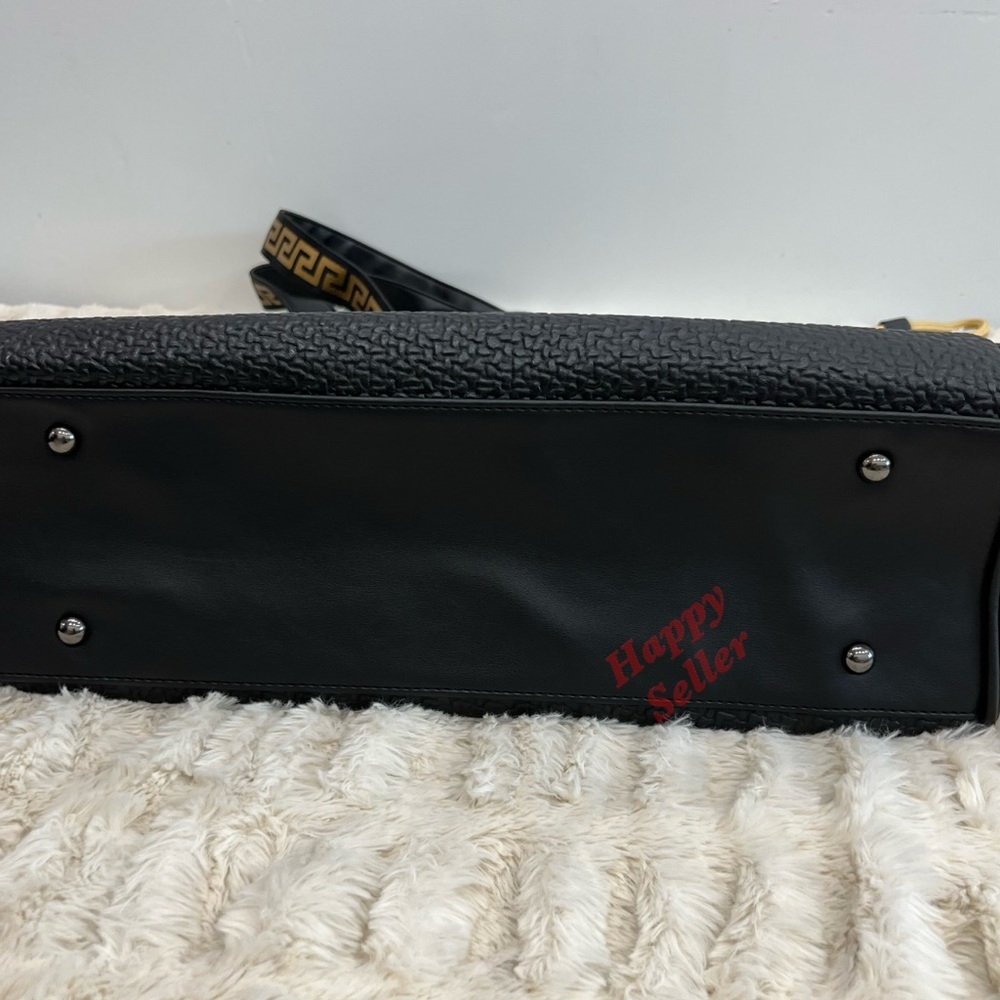 Versace Tote Bag Holdall Weekender Black Metallic Gold Medusa Handbag RARE NEW - Picture 7 of 8